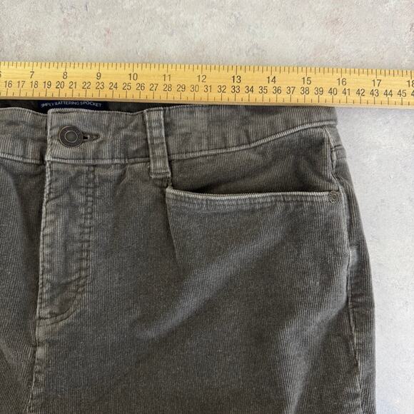 Talbots Pants Women's 10 Gray Corduroy Simply Flattering 5-Pocket Straight Leg - Picture 7 of 9